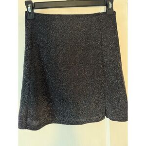 Urban Outfitters Black and Silver Skater Mini Skirt